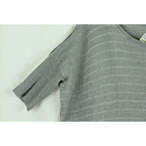 Derek Heart M Sweater pullover Striped metallic cropped NEW Womens - Picture 2 of 7